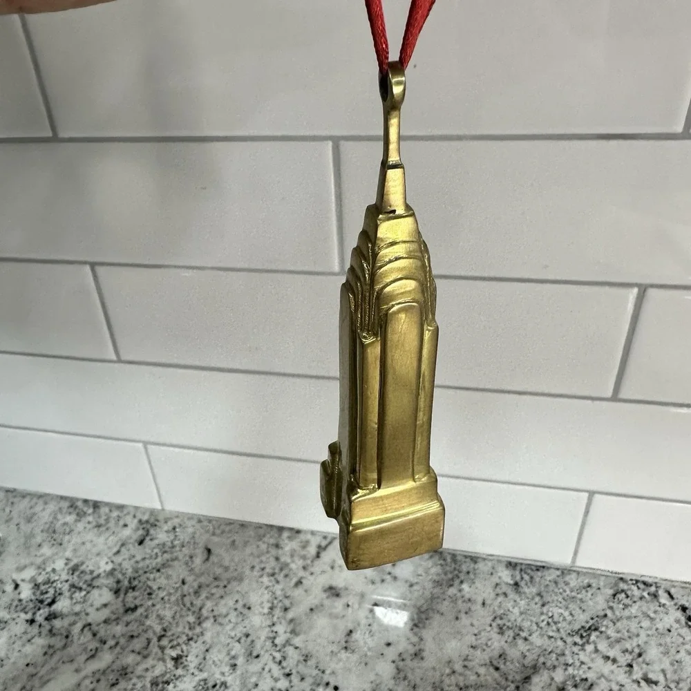 Brass Chrysler Building‎ Skyscraper Christmas Ornament 5